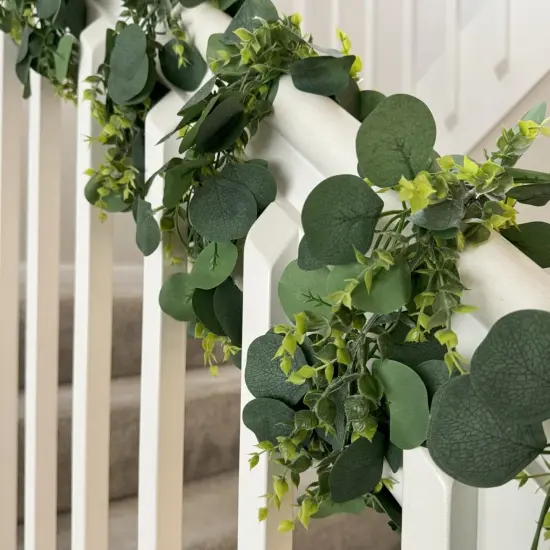 Artificial Eucalyptus Leaves Table Greenery Garland {5}