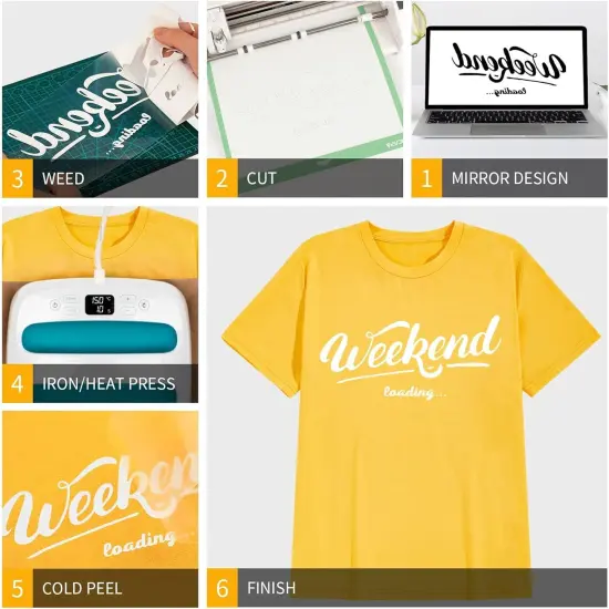 Heat Transfer Vinyl-12&rdquo; x 35FT White Iron on Vinyl Roll for Shirts {5}