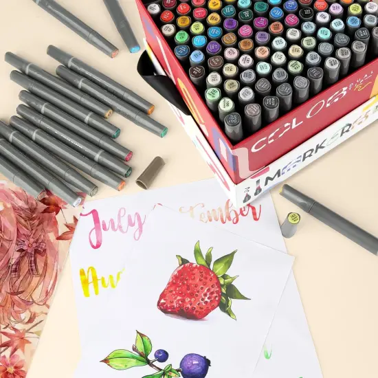 Alcohol Markers Brush Tip - 121 Colors Art Markers {5}