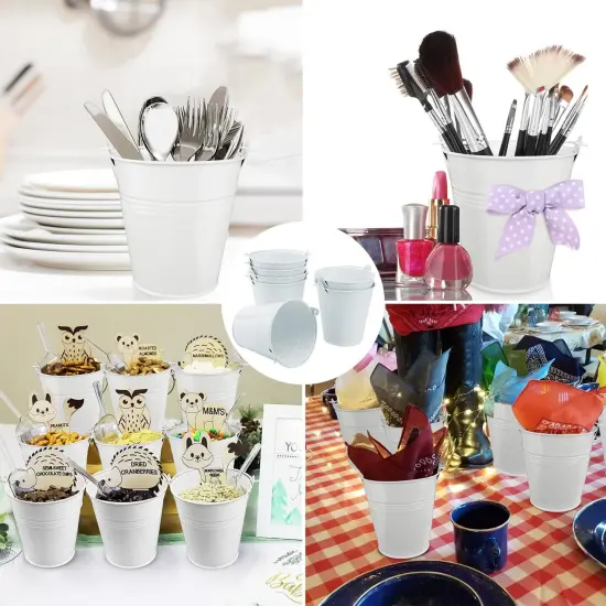 25 Pack 4 Inch White Iron Pail, {5}