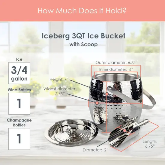 3-QT Insulated Ice Buckets with Lid and Scoop {5}