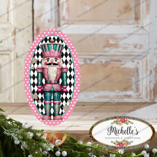 Pink Oval Nutcracker Sign {3}