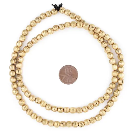 The Bead Chest Brass Melon Beads (6mm) {2}