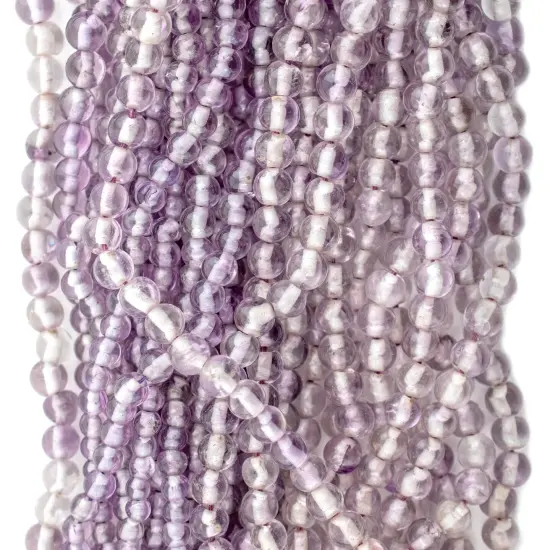 The Bead Chest Pastel Round Amethyst Beads 6-8mm Purple Gemstone 16 Inch Strand {4}