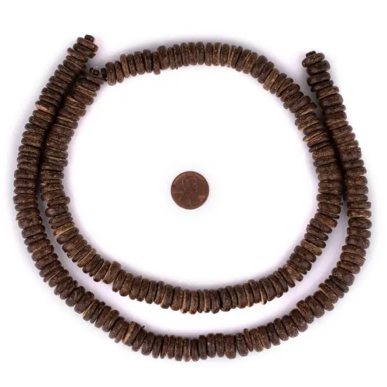 The Bead Chest Chocolate Disk Coconut Shell Beads (12mm) {2}
