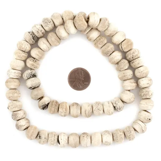 The Bead Chest Washed Grey Bone Beads (12mm) {2}