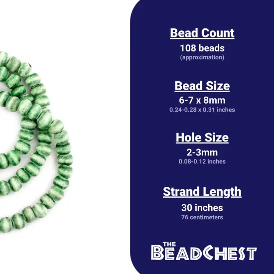 The Bead Chest Forest Green Rustic Bone Mala Beads (8mm) {5}
