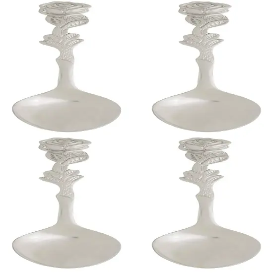 Fino 4.5-Inch Rose Design Stainless Steel Demi Spoon {7}