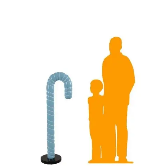 Small Blue Cushion Candy Cane Statue {2}