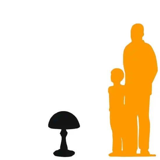 Small Pastel Peach Round Mushroom Statue {2}