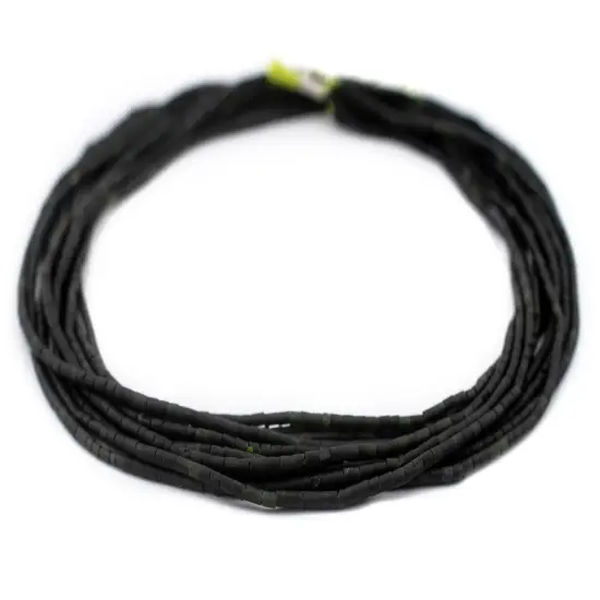 The Bead Chest Dark Green Jade Cylinder Beads 2mm Afghanistan Gemstone 13 Inch Strand {3}