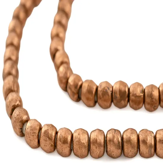 The Bead Chest 8mm Round Copper Beads - Full Strand of African Metal Spacer Beads {1}