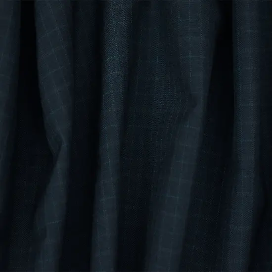 Navy-Gray-Green Wool Polyester Check Pattern Shirting Woven Fabric By the Yard {2}