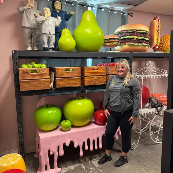 Large Green Apple Over Sized Statue {4}