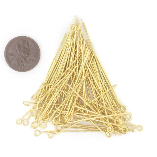 The Bead Chest Gold 21 Gauge 1.5 Inch Eye Pins (Approx 100 pieces) {2}