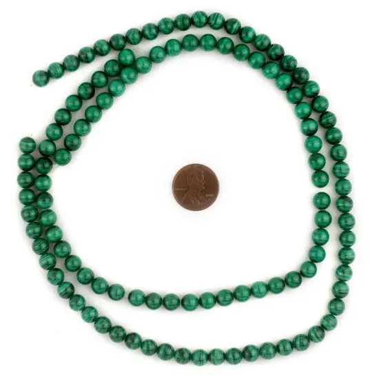 The Bead Chest Round Malachite Beads (7mm) {2}