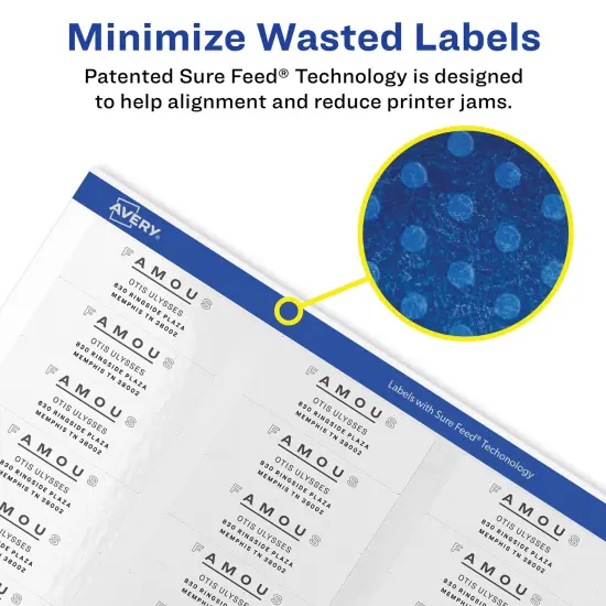 Avery Easy Peel Return Address Labels, Sure Feed Technology, Permanent Adhesive, 2/3" x 1-3/4", 1,500 Labels (5195) {2}