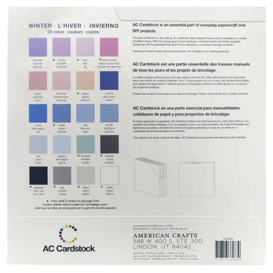 American Crafts Variety Cardstock Pack 12"X12" 60/Pkg-Winter {4}