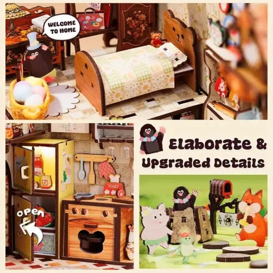 Book Nook Wizardi Miniature - Mole's Apartment Roombox Kit {3}