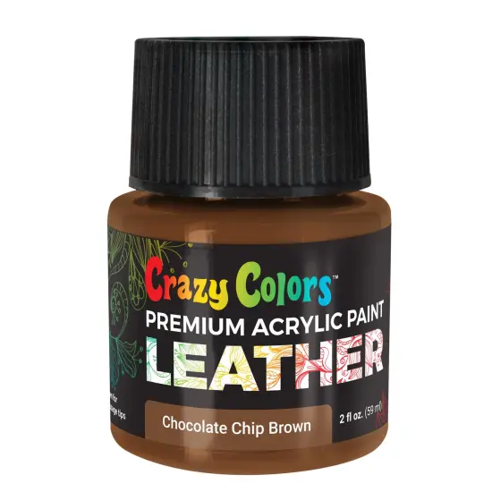 Chocolate Chip Brown Premium Acrylic Leather and Shoe Paint, 2 oz Bottle - Flexible, Crack, Scratch, Peel Resistant - Artist Create Custom Sneakers, Jackets, Bags, Purses, Furniture {1}