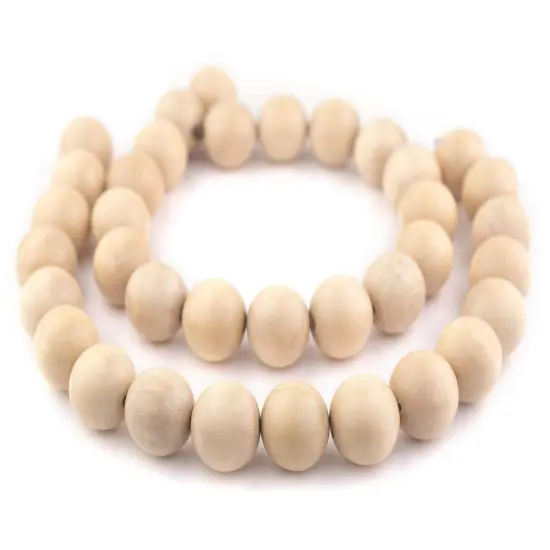 The Bead Chest Natural 24mm Wooden Beads in Cream for Jewelry Making &ndash; Round Loose Wood Spacer Beads I Approximately 17 Beads {3}