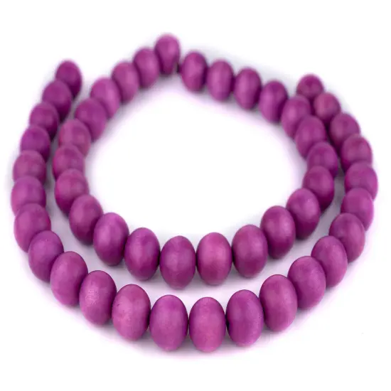 The Bead Chest Natural 18mm Wooden Beads in Magenta for Jewelry Making &ndash; Round Loose Wood Spacer Beads I Approximately 24 Beads {3}