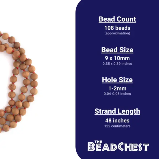 The Bead Chest Hand Knotted Natural Sandalwood Mala Beads (10mm) {4}