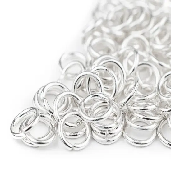 The Bead Chest Silver 8mm Round Open Jump Rings, Pack of 100 {3}