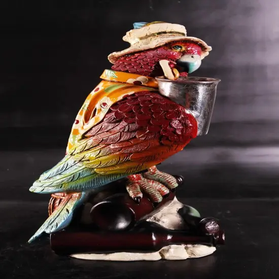 Small Parrot Butler Statue {4}