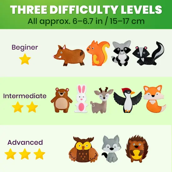 Craft Kits for Kids - 12 Forest Animals Sewing Kit Basic {5}