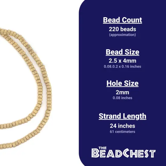 The Bead Chest Brass Patterned Rondelle Beads (4mm) {4}