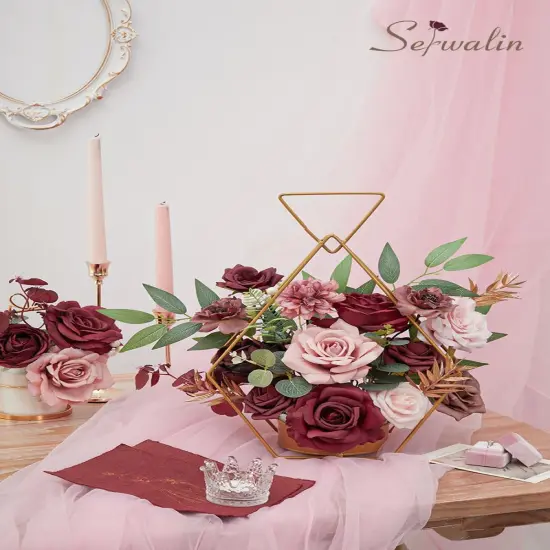 Pink Artificial Flowers Bouquet {3}