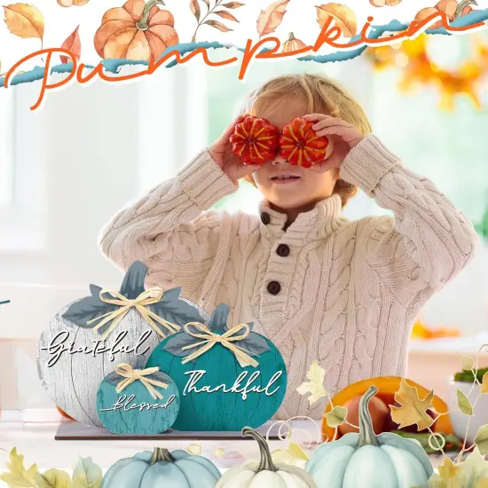 Thanksgiving Fall Pumpkin Sign Tabletop Decor {4}