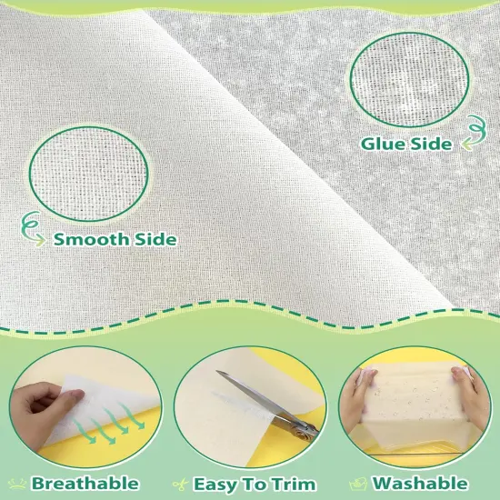 Woven Cotton Iron-On Fusible Interfacing: 10.6 inch X 10 Yards White Medium Weight 100% Cotton {2}