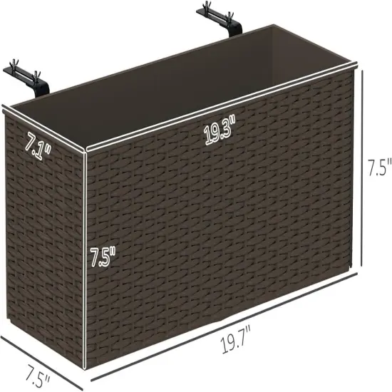 Set of 2 Stackable Rattan Plant Stands Brown {5}