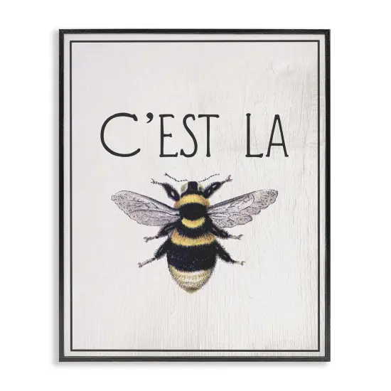 Stupell Industries French Bee Phrase Framed Giclee, design by Lil' Rue {1}