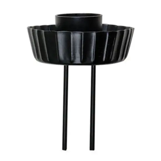 Black Fluted Metal Taper Pick and Sleek Candle Holder for Decor {1}