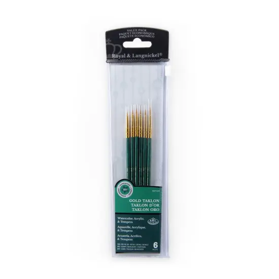 RSET-9139 | 6pc Golden Taklon Variety Brush Set {1}