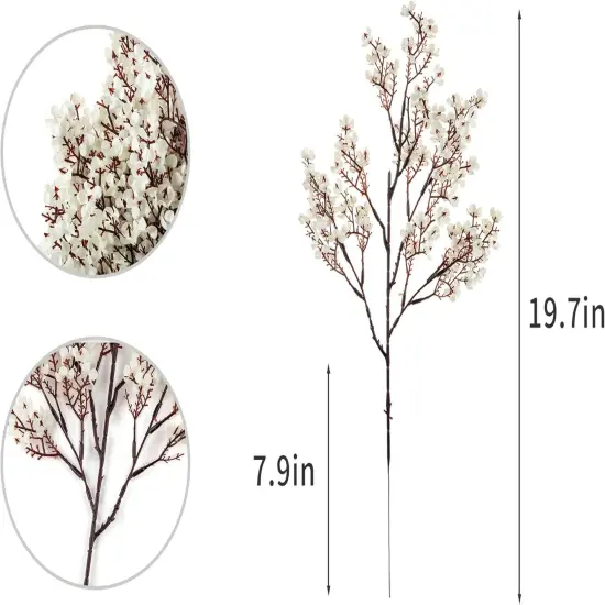 10 Pcs Baby Breath Bulk Silk Artificial Flowers Bouquet Real Touch Flowers for Home Kitchen Party Centerpieces Decoration（White） {3}