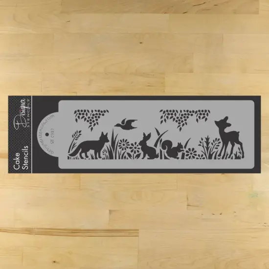 Baby Animals in the Meadow Cake Stencil Side | C937 by Designer Stencils | Cake Decorating Tools | {1}