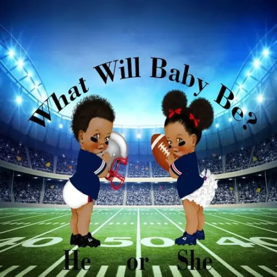 Football Gender Reveal reveal edible cake topper You select the Babies to show and size {1}