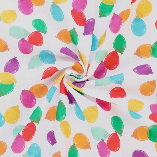 Mook Fabrics Party Time Cotton Fabric [45in. Wide] - By The Yard Balloons White {2}
