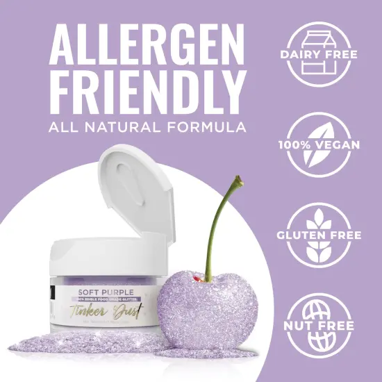 Bakell - Soft Purple Tinker Dust Edible Glitter (5g, 1x Jar) for Food, Desserts, and Beverages! {4}