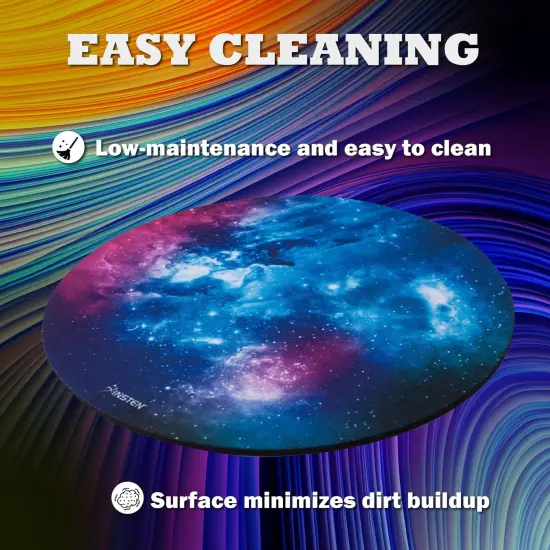 Insten Nebula Galaxy Mouse Pad Round, Non Slip Rubber Base, Smooth Surface Mat, For Home Office Gaming, Blue Purple {3}