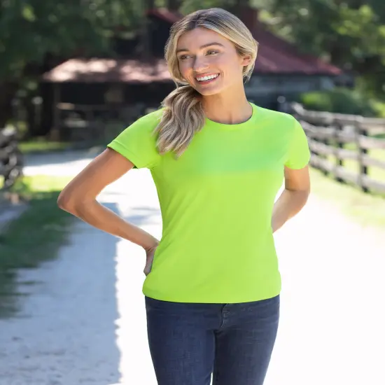 UltraClub&reg; Ladies Cool & Dry Sport Performance Interlock T-Shirt Gold {3}