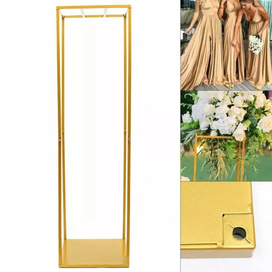 Wedding Square Flowers Stand Stage Gold Decor Backdrop Props Bracket Metal Stand {1}