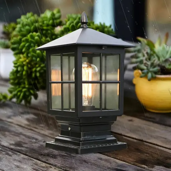 Post Lantern Light Garden Lamp Yard Patio Pillar LED Lighting Outdoor Fixture {4}