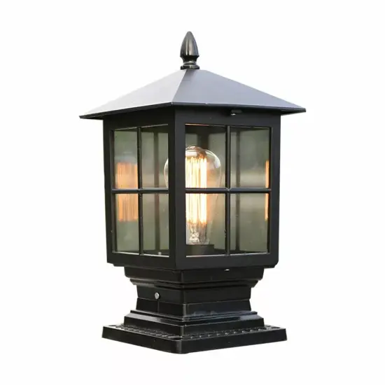 Post Lantern Light Garden Lamp Yard Patio Pillar LED Lighting Outdoor Fixture {1}