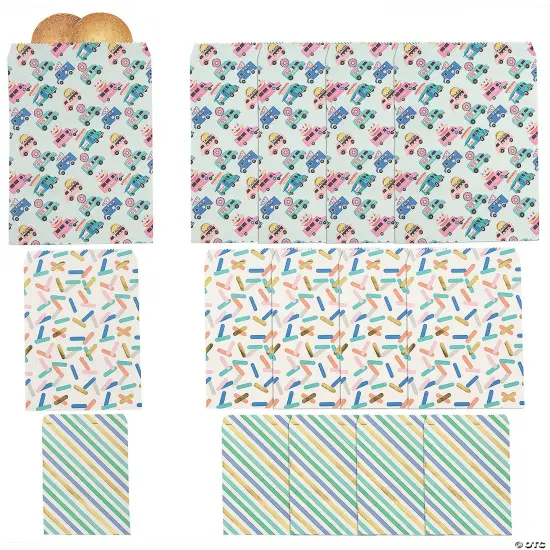 3 1/2" - 4 1/2" Large, Medium & Small Paper Food Truck Party Treat Bags 12 Pc. {2}