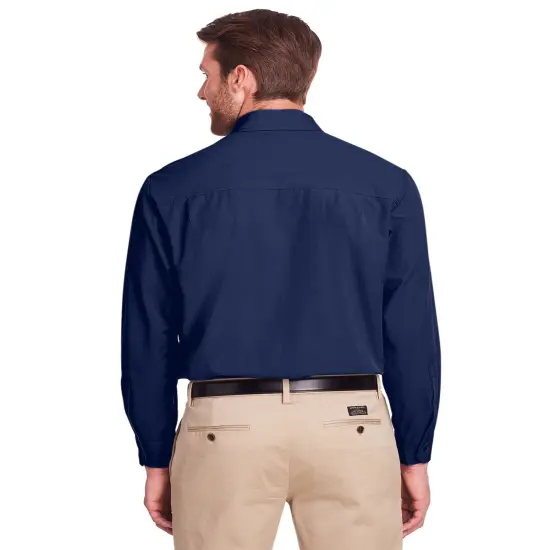 UltraClub&reg; Men's Performance Woven Shirt Columbia Blue {4}